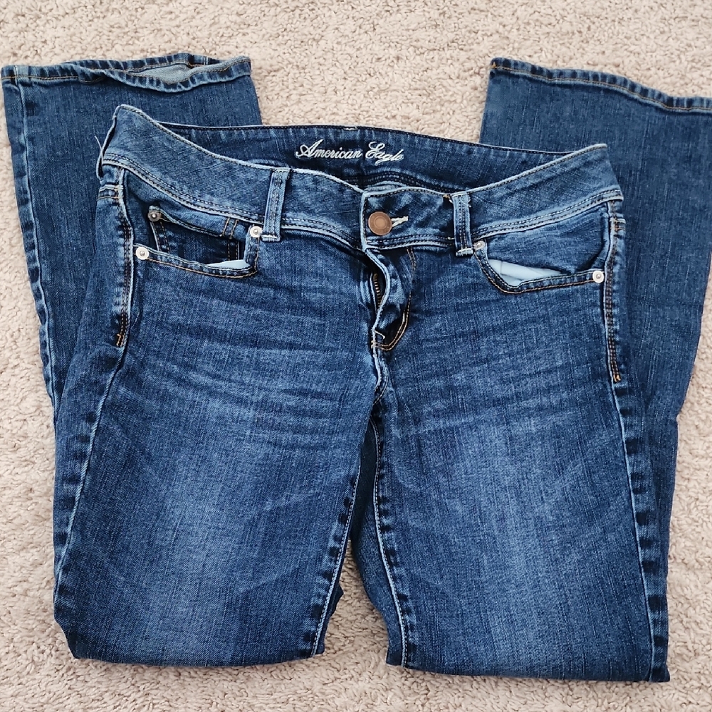 American Eagle Outfitters Women's Dark Blue Boot Cut Jeans
